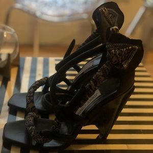 Jimmy Choo Scarf Detail Leather Sandal